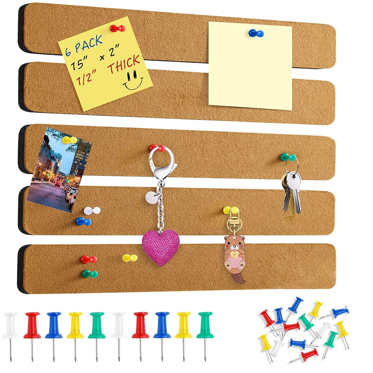 Climberty 5 Pack Felt Bulletin Board, Felt Message Board with 35pcs Drawing Pins, Self-Adhesive Lightweight Bulletin Board Strips for Paste Notes, Photos, Schedules (Brown) Climberty 5 Pack Felt Bulletin Board, Felt Message Board with 35pcs Drawing Pins, Self-Adhesive Lightweight Bulletin Board Strips for Paste Notes, Photos, Schedules (Brown)
